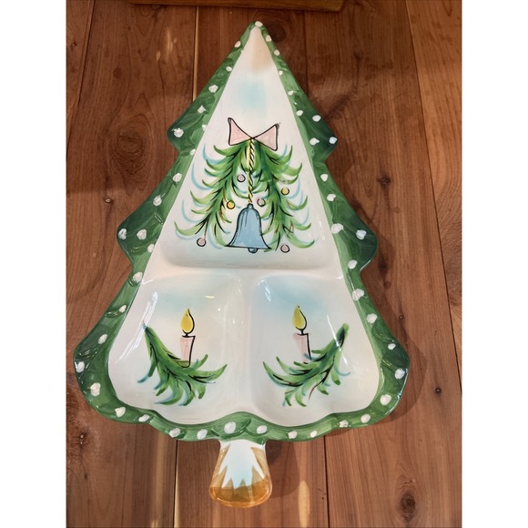 VTG 1959 HH Holt Howard Sectional Nuts Candy Dish Tree Candles bell christmas - Picture 2 of 9